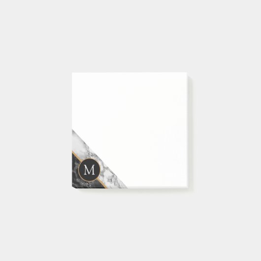 Personalisierter Letter-Marmordesign-Beitrag - Anm Post-it Klebezettel (Vorderseite)