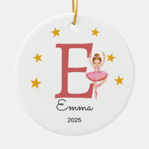 Personalisierter Letter Name Ornament, Ballerina Keramik Ornament