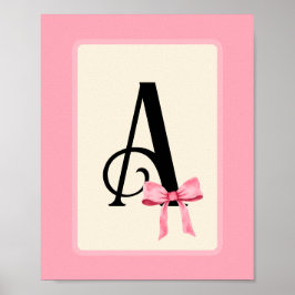 Personalisierter Letter Print mit rosa Coquette Bo Poster