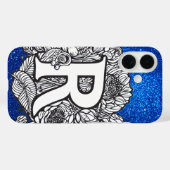 Personalisierter Letter R Eleganter Glitzer Case-Mate iPhone Hülle (Rückseite (Horizontal))