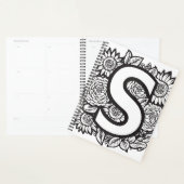Personalisierter Letter S Tattoo Blume Monogram Planer (Anzeige)