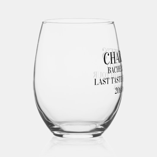 Personalisierter letzter Genuss der Freiheit Bache Weinglas Ohne Stiel (Rechts)