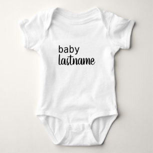 PERSONALISIERTER LETZTER NAME 1-teiliger Kinderanz Baby Strampler