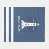 Personalisierter Leuchtturm Boat Name Modern Fleecedecke (Vorderseite (Horizontal))