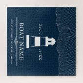 Personalisierter Leuchtturm Nautic Boat Name Puzzle (Horizontal)