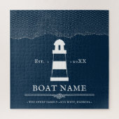 Personalisierter Leuchtturm Nautic Boat Name Puzzle (Vertikal)