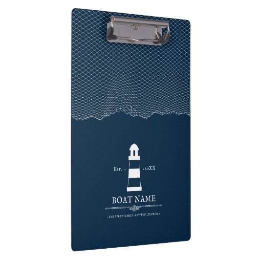 Personalisierter Leuchtturm Schiff Nautical Klemmbrett (Rechts)