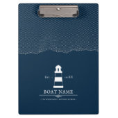 Personalisierter Leuchtturm Schiff Nautical Klemmbrett (Vorderseite)