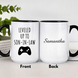 Personalisierter Levelaufstieg zum Schwiegersohn Tasse