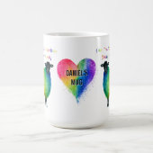 Personalisierter LGBTQ Regenbogenschaf-Becher Kaffeetasse (Mittel)