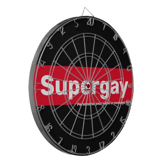 Personalisierter LGBTQ-Stolz Vintager Supergay Dartscheibe (Vorderseite Links)