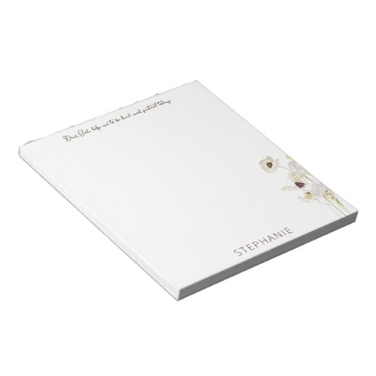 Personalisierter "Lieber Gott" Notepad mit White & Notizblock (angewinkelt)
