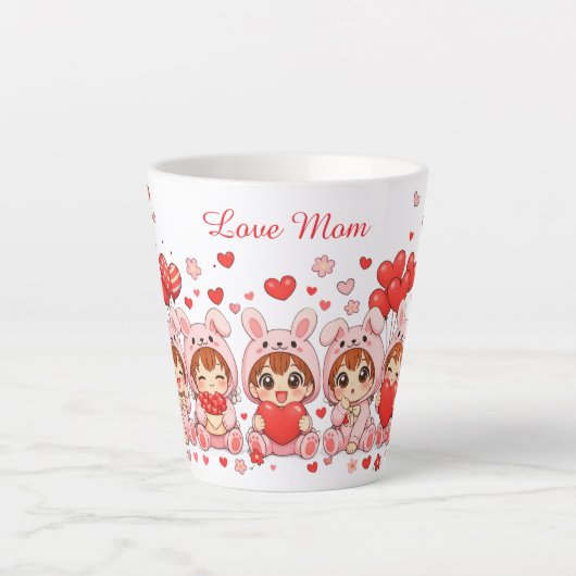Personalisierter Liebestasse | Muttertags- und Val Milchtasse (Vorderseite)