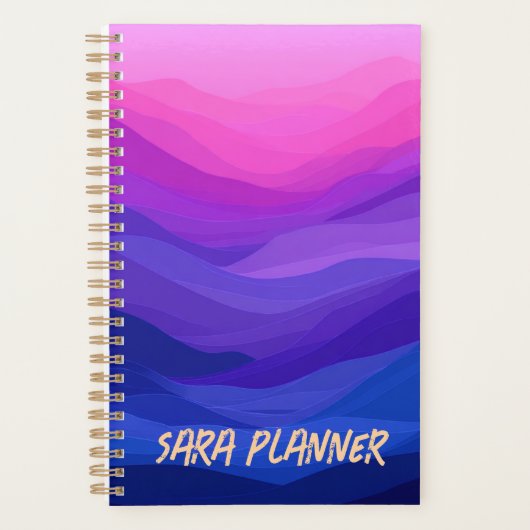 Personalisierter lila abstrakter Planer | Benutzer (Vorderseite)