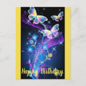 Personalisierter Lila Blauer Schmetterling Postkarte (Vorderseite)