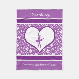 Personalisierter lila Blumen-Muster-Ballett-Tänzer Fleecedecke