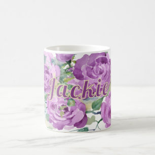 Personalisierter Lila Blumenkaffee Kaffeetasse
