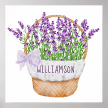 Personalisierter lila Blumenkorb in lila und grün