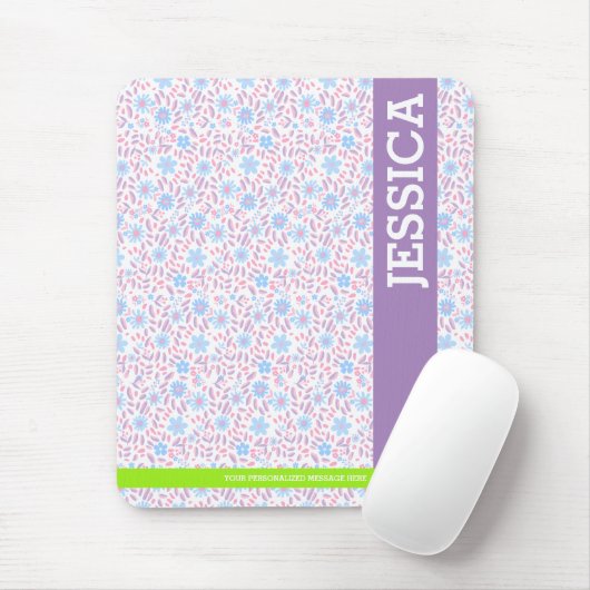 Personalisierter Lila Blumenname Mousepad (Mit Mouse)