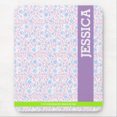 Personalisierter Lila Blumenname Mousepad (Vorne)