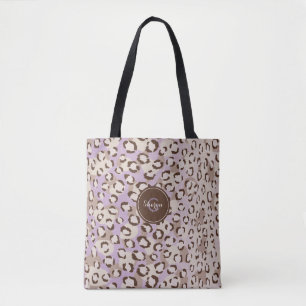 Personalisierter Lila Cheetah Print Animal Muster Tasche
