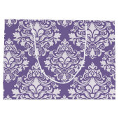 Personalisierter Lila Damask-Beutel Große Geschenktüte (Rückseite)