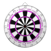 Personalisierter, Lila Fushia B&W Benutzerdefinier Dartscheibe (vorne)