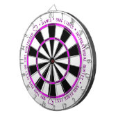 Personalisierter, Lila Fushia B&W Benutzerdefinier Dartscheibe (Vorderseite rechts)