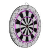 Personalisierter, Lila Fushia B&W Benutzerdefinier Dartscheibe (Vorderseite Links)