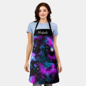 Personalisierter Lila Galaxy-Kosmos Schürze (Getragen)