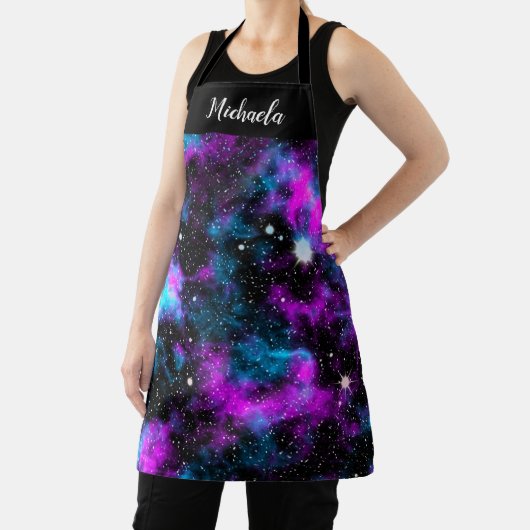 Personalisierter Lila Galaxy-Kosmos Schürze (InSitu)