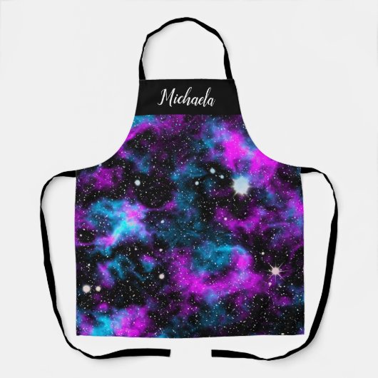 Personalisierter Lila Galaxy-Kosmos Schürze (Vorderseite)