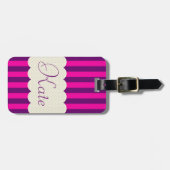 Personalisierter lila gepäckanhänger (Vorderseite horizontal)