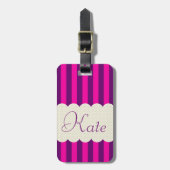 Personalisierter lila gepäckanhänger (Vorderseite vertikal)
