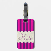 Personalisierter lila gepäckanhänger (Rückseite vertikal)