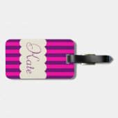 Personalisierter lila gepäckanhänger (Rückseite horizontal)