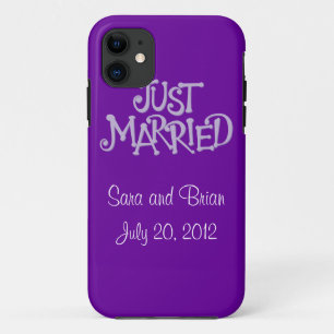Personalisierter lila gerade verheirateter iPhone Case-Mate iPhone Hülle