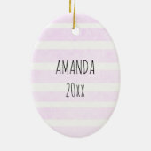 Personalisierter Lila Gingerbrot Mann Weihnachten Keramik Ornament (Hinten)