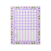 Personalisierter Lila Girly Weekly Planer Organisa Notizblock (Rotiert)