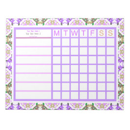 Personalisierter Lila Girly Weekly Planer Organisa Notizblock
