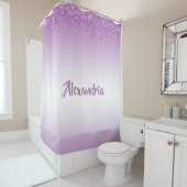 Personalisierter Lila Glitzer Duschvorhang (Beispiel)