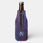 Personalisierter Lila Glitzer Flaschenkühler (Flasche Rückseite)