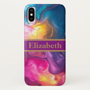 Personalisierter Lila Glitzer Imitate Foil Confett Case-Mate iPhone Hülle