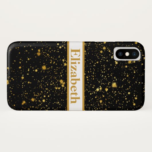 Personalisierter Lila Glitzer Imitate Foil Confett Case-Mate iPhone Hülle (Rückseite (Horizontal))