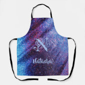 Personalisierter Lila Glitzer Schürze (Vorderseite)