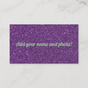 Personalisierter lila Glitzer Visitenkarte