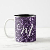 Personalisierter Lila Glitzer Zwei-Tonen-Kaffee-Ta