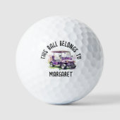 Personalisierter Lila Golfplatz Golfball (Vorderseite)