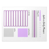 Personalisierter Lila Grauer Tagesplaner Notizblock (Vorderseite)