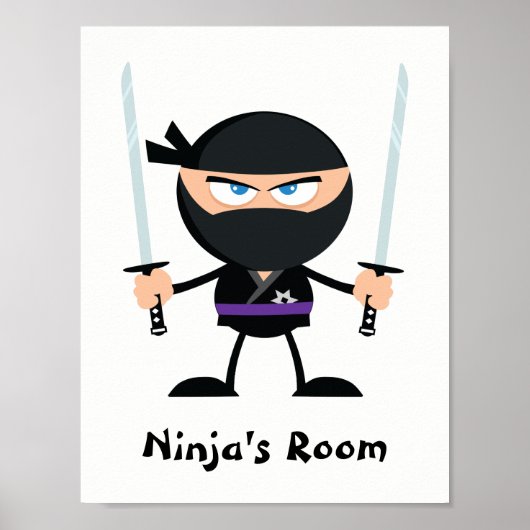 Personalisierter Lila Gürtel Ninja Krieger Zwei Ka Poster (Vorne)